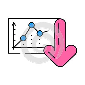diagram loading statistical data icon color illustration