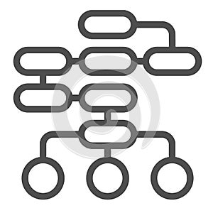 Diagram of logic, sequence or interactions, algorithm line icon, web concept, scheme vector sign on white background