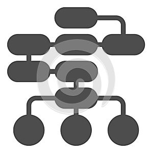 Diagram of logic, sequence or interactions, algorithm solid icon, web concept, scheme vector sign on white background