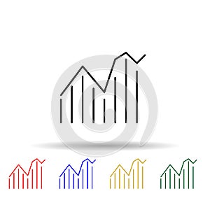 diagram multi color style icon. Simple thin line, outline vector of web icons for ui and ux, website or mobile application