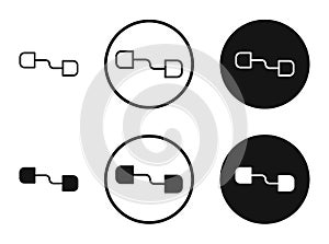 Diagram nested vector icon set in black and white outlines
