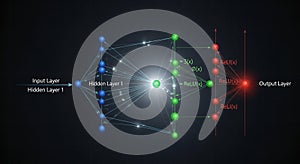 Diagram of a neural network structure illustrating input, hidden, and output layers. The