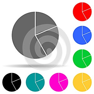 diagram pie multi color style icon. Simple thin line, outline  of web icons for ui and ux, website or mobile application