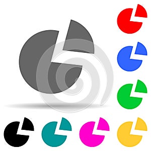 Diagram pie multi color style icon. Simple thin line, outline vector of web icons for ui and ux, website or mobile