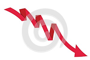 Diagram with recession and bankruptcy progress. Business and finance vector illustration. Graph with decrease