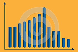 Diagram with recession and bankruptcy progress. Graph with decrease report. Business and finance vector
