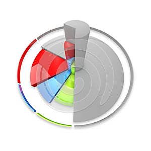 Diagram shape segment colored