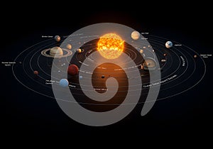 Solar system planets diagram