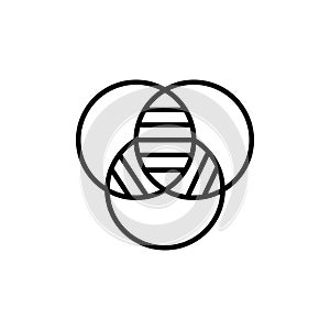 Diagram venn icon isolated on white background