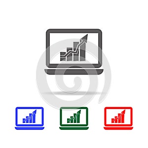 Diagramma on laptop icon. Elements of chart and trend diagram multi colored icons. Premium quality graphic design icon. Simple ico photo