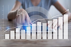 Diagrams and graphs. Business strategy, data analysis, financial growth concept.