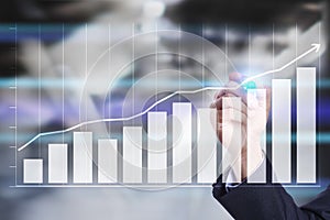 Diagrams and graphs. Business strategy, data analysis, financial growth concept.