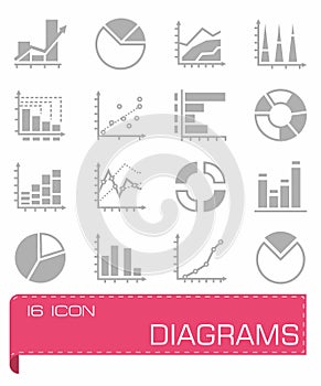 Diagrams icon set