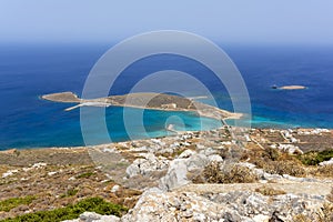 Diakofti port at the Greek island of Kythira. The shipwreck of the Russian boat Norland in a distance