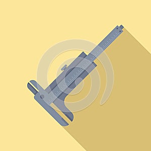 Dial caliper icon flat vector. Calliper tool