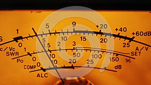 Dial Indicator Gauge Of The Transceiver and Signal Level Meter