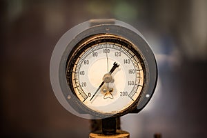 Dial of manometer mechanical device in laboratory