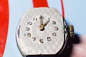 Dial of an old mechanical watch