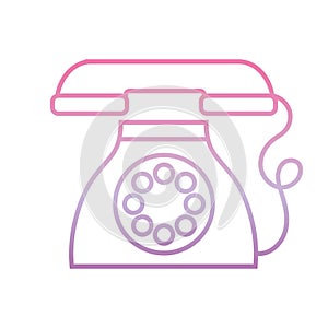 Dial operated telephone , phone gradient icon