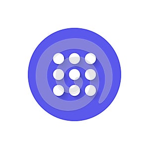 Dial pad button icon vector isolated on circle background