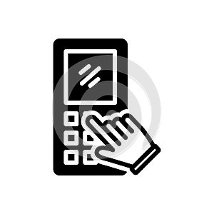 Black solid icon for Dial pad, mobile and communication photo