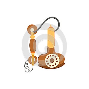 dial telephone retro cartoon vector illustration