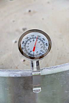 Dial Thermometer in Beer Mash