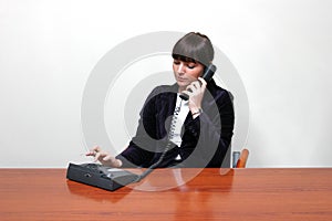 Dialing business woman photo