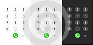 Dialing a number. Keyboard dialing. Interface