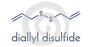 Diallyl disulfide garlic molecule. One of the compounds responsible for taste, smell and health effects of garlic. Skeletal.