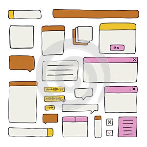 dialog boxes old. Retro pc elements, user interface, operating system, windows, icons in trendy retro style. old