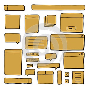 dialog boxes old. Retro pc elements, user interface, operating system, windows, icons in trendy retro style. old computer ui
