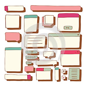 dialog boxes old. Retro pc elements, user interface, operating system, windows, icons in trendy retro style. old