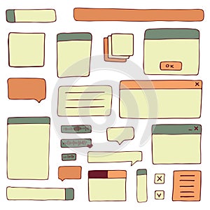dialog boxes old. Retro pc elements, user interface, operating system, windows, icons in trendy retro style. old