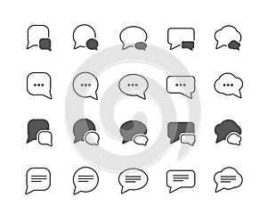 Dialog bubbles set of flat vector icons