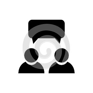 Dialog icon in black. Symbol of dialogue between two people Vector EPS 10