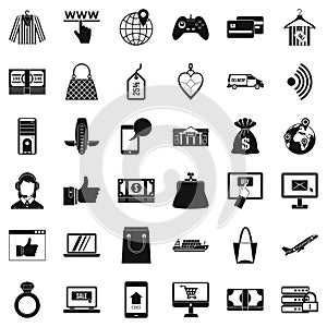 Dialog icons set, simple style