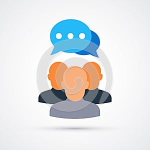 Dialog two people at the table icon, vector illustration eps10