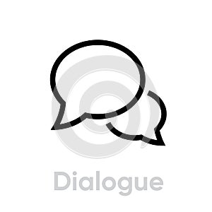 Dialogue chat message icon. Editable line vector.