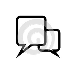 Dialogue, forum, chat bubble simple icon on white background.