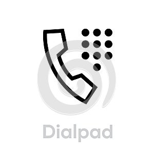 Dialpad call phone. Editable line vector. photo
