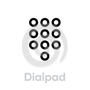 Dialpad call phone icon. Editable line vector. photo