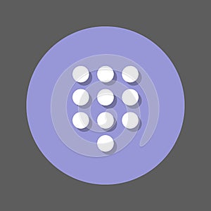 Dialpad, numeric keypad flat icon. Round colorful button, circular vector sign with shadow effect. Flat style design. photo