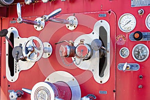 Dials and controls on a Fire Engine