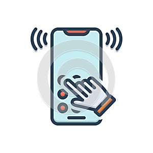 Color illustration icon for Dialtone, telecommunication and telephone