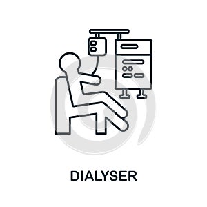 Dialyser icon. Line element from medical equipment collection. Linear Dialyser icon sign for web design, infographics
