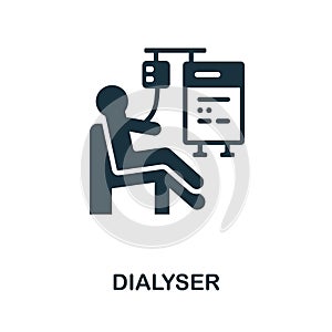 Dialyser icon. Monochrome sign from medical equipment collection. Creative Dialyser icon illustration for web design