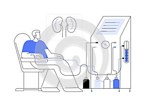 Dialysis machine abstract concept vector illustration.