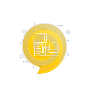 dialysis machine line vector icon for web