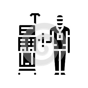 dialysis technician dialyzer glyph icon vector illustration